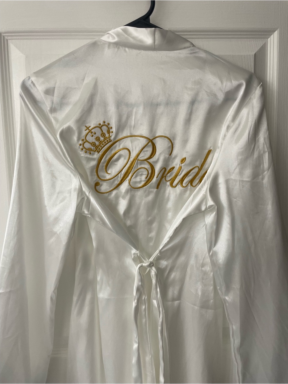 Bride Satin Robe with Gold Script - Picture 4 of 5